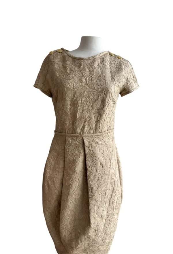 TORY BURCH - GOLD EMBROIDERY DRESS